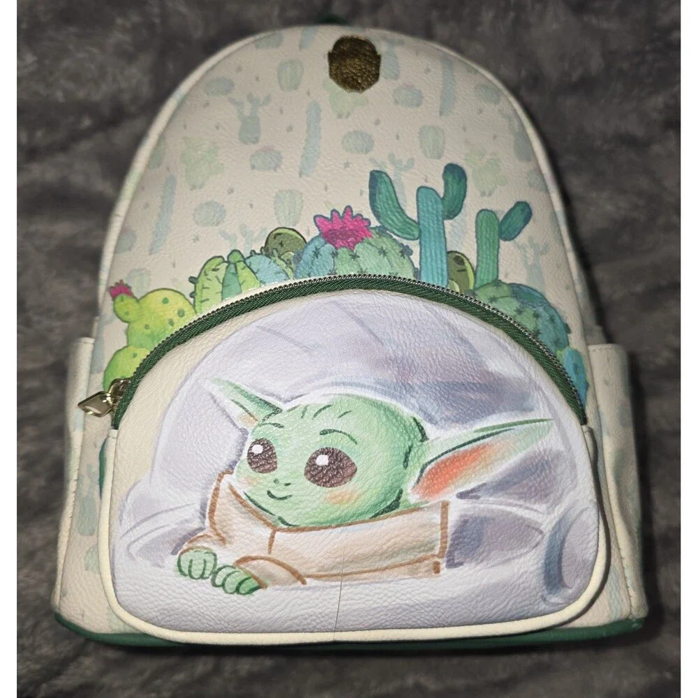 New RARE grogu The Child Star Wars Cactus Mini Backpack bookbag bag tote!